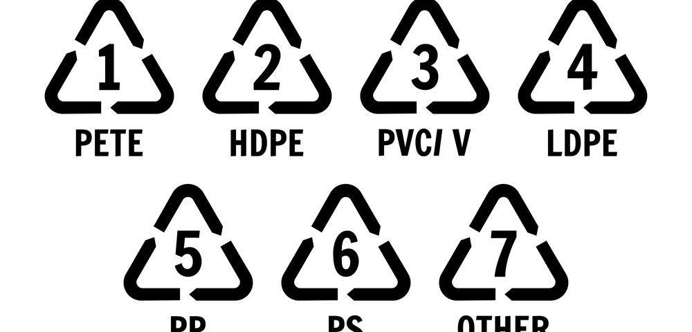 7 pictogrammes désignant les plastiques recyclables